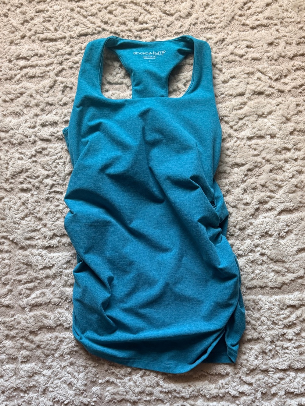 Beyond the Bump Teal Racerback Maternity Tank Top